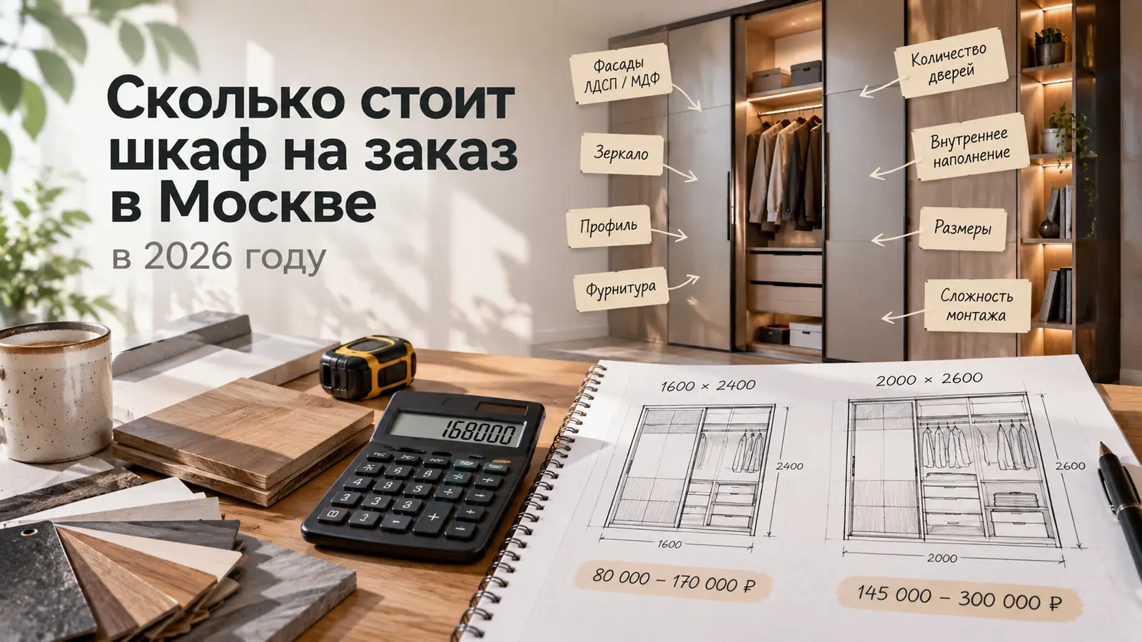 Стоимость шкафа на заказ в Москве в 2026 году